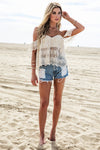 Jadah Crochet Crop Top - Cream - Haute & Rebellious