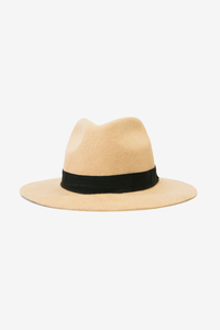 Fedora Wool Hat - Nude/Black