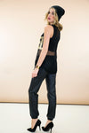 Metallic Gold Rebel Mesh Tank - Black - Haute & Rebellious