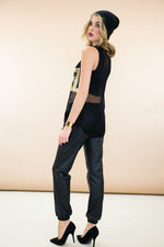 Metallic Gold Rebel Mesh Tank - Black - Haute & Rebellious