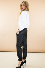 Landona Quilted Crop Sweatshirt - White - Haute & Rebellious