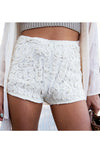 PEARL APPLIQUE LACE SHORTS - Cream - Haute & Rebellious