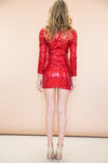Zoe Deep-V Sequin Dress - Red - Haute & Rebellious