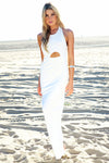 Elaina Halter Maxi Dress - White - Haute & Rebellious