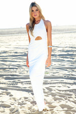 Elaina Halter Maxi Dress - White - Haute & Rebellious