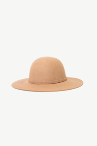 Floppy Circular Crown Wool Hat - Nude