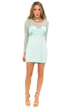 NET CUTOUT BODYCON DRESS - Mint (Final Sale) - Haute & Rebellious