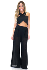 RECKER CROSS CROP TOP - Black - Haute & Rebellious
