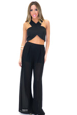 RECKER CROSS CROP TOP - Black - Haute & Rebellious