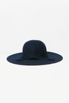 Floppy Circular Crown Wool Hat - Navy