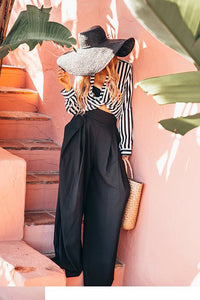 Floppy Straw Hat - Black