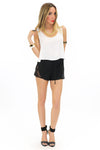 FRONT TIE LACE SHORTS - Black - Haute & Rebellious