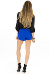 FRONT TIE LACE SHORTS - Blue - Haute & Rebellious