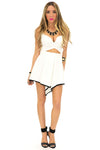 FRONT POINT ZIP SKIRT - Off White - Haute & Rebellious