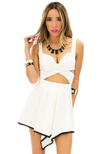 FRONT POINT ZIP SKIRT - Off White - Haute & Rebellious