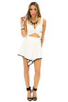 FRONT POINT ZIP SKIRT - Off White - Haute & Rebellious