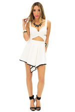 FRONT POINT ZIP SKIRT - Off White - Haute & Rebellious