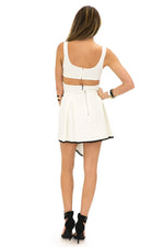 FRONT POINT ZIP SKIRT - Off White - Haute & Rebellious