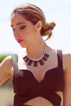 BLACK AND GOLD RADIANT STONE NECKLACE - Haute & Rebellious