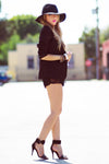 FRONT TIE LACE SHORTS - Black - Haute & Rebellious