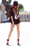 FRONT TIE LACE SHORTS - Black - Haute & Rebellious