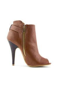 RENNER PEEP TOE BOOTIE - Tan - Haute & Rebellious