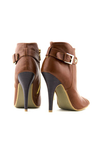 RENNER PEEP TOE BOOTIE - Tan - Haute & Rebellious