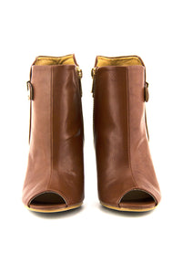 RENNER PEEP TOE BOOTIE - Tan - Haute & Rebellious