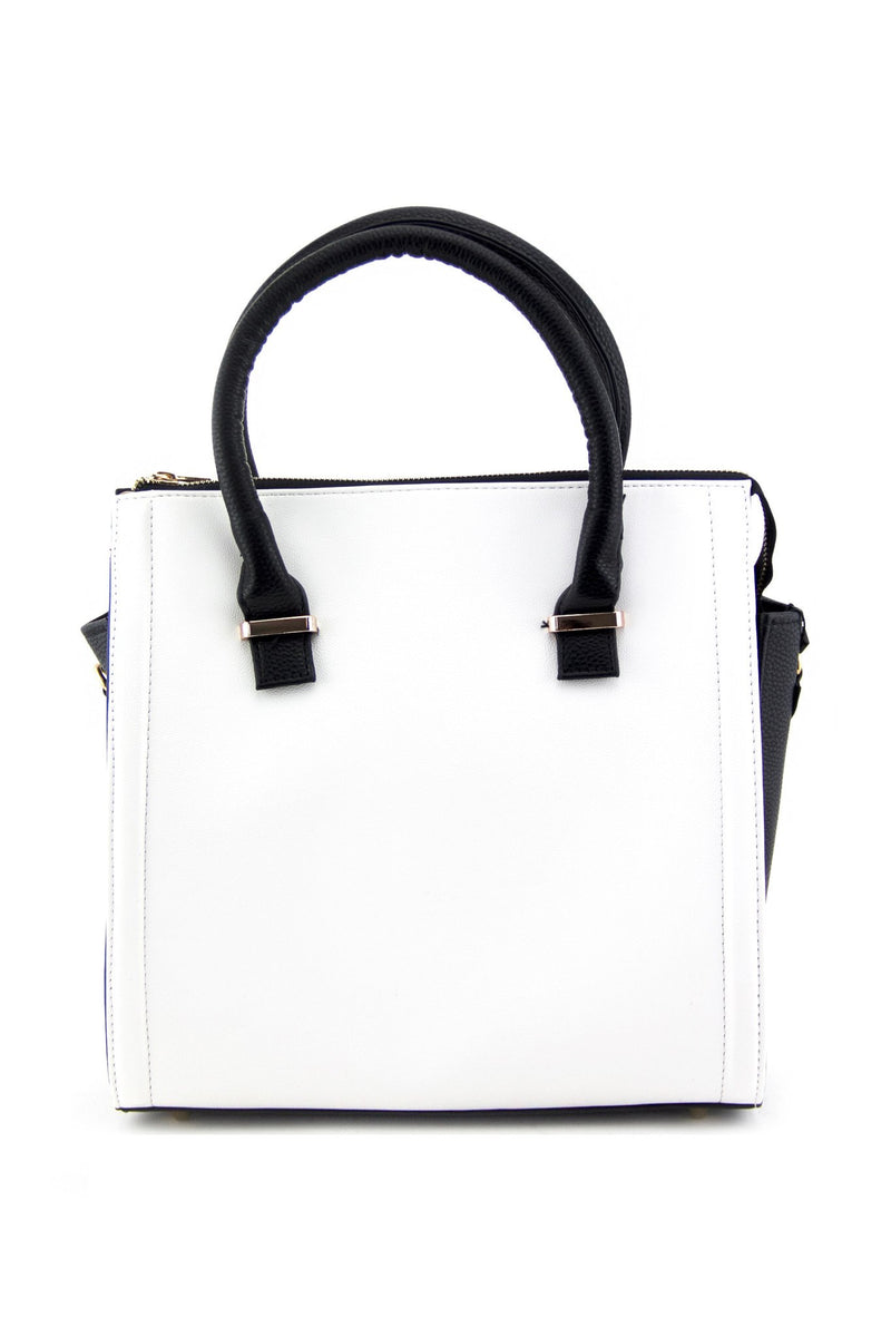 NONA HANDLE BAG - White/Black - Haute & Rebellious