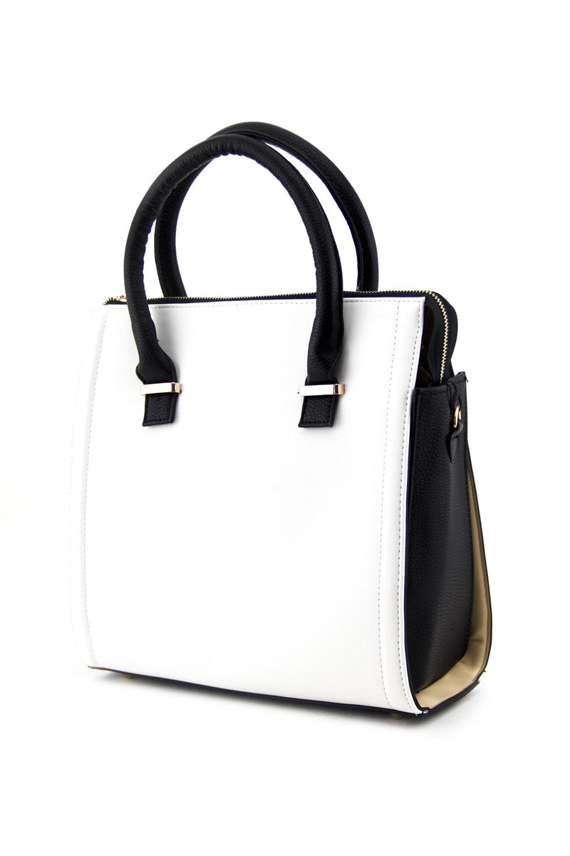 NONA HANDLE BAG - White/Black - Haute & Rebellious