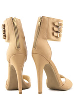 PHOEBE ANKLE STRAP HIGH HEEL SANDAL - Camel - Haute & Rebellious