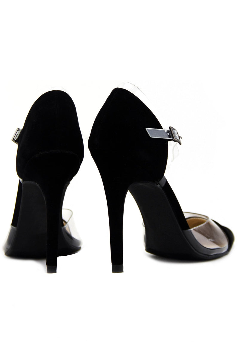CLEAR CONTRAST POINTY HIGH HEEL PUMP - Haute & Rebellious