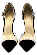 CLEAR CONTRAST POINTY HIGH HEEL PUMP - Haute & Rebellious