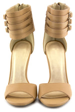 PHOEBE ANKLE STRAP HIGH HEEL SANDAL - Camel - Haute & Rebellious