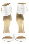PHOEBE ANKLE STRAP HIGH HEEL SANDAL - White - Haute & Rebellious
