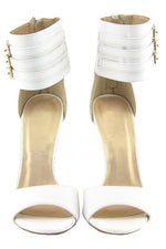 PHOEBE ANKLE STRAP HIGH HEEL SANDAL - White - Haute & Rebellious