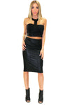 ROM LEATHER CONTRAST CROP TOP - Haute & Rebellious