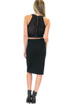 ROM LEATHER CONTRAST CROP TOP - Haute & Rebellious