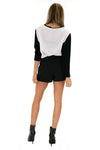 FISHNET SELF JERSEY SLEEVE CONTRAST TOP - Haute & Rebellious