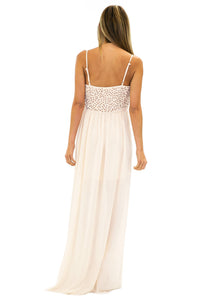 MADISON BEADED LONG DRESS - Cream - Haute & Rebellious