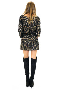 BELL SEQUIN CHEVRON DRESS - Haute & Rebellious