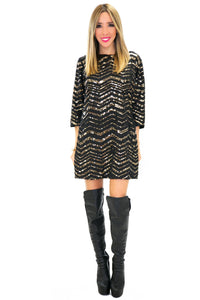 BELL SEQUIN CHEVRON DRESS - Haute & Rebellious