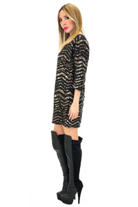 BELL SEQUIN CHEVRON DRESS - Haute & Rebellious