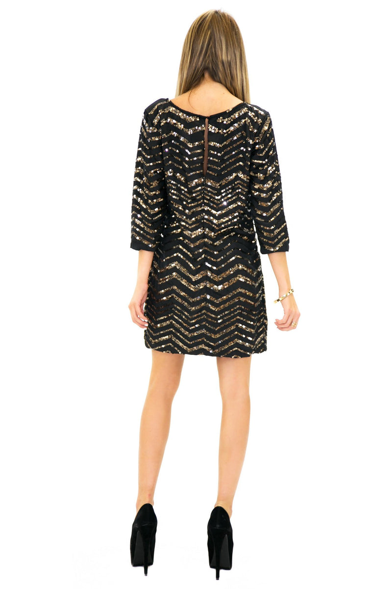 BELL SEQUIN CHEVRON DRESS - Haute & Rebellious