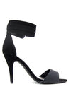 SUEDE ANKLE STRAP HEEL - Black - Haute & Rebellious