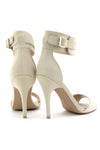 SUEDE ANKLE STRAP HEEL - Nude - Haute & Rebellious