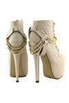 CHANTEL CHAINED PLATFORM BOOTIE - Cream - Haute & Rebellious