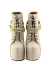 CHANTEL CHAINED PLATFORM BOOTIE - Cream - Haute & Rebellious