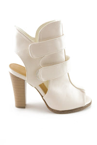 ECKERTT STRAP BOOTIE HEEL - BEIGE - Haute & Rebellious