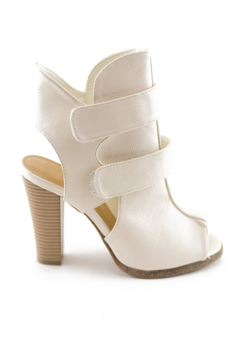 ECKERTT STRAP BOOTIE HEEL - BEIGE - Haute & Rebellious